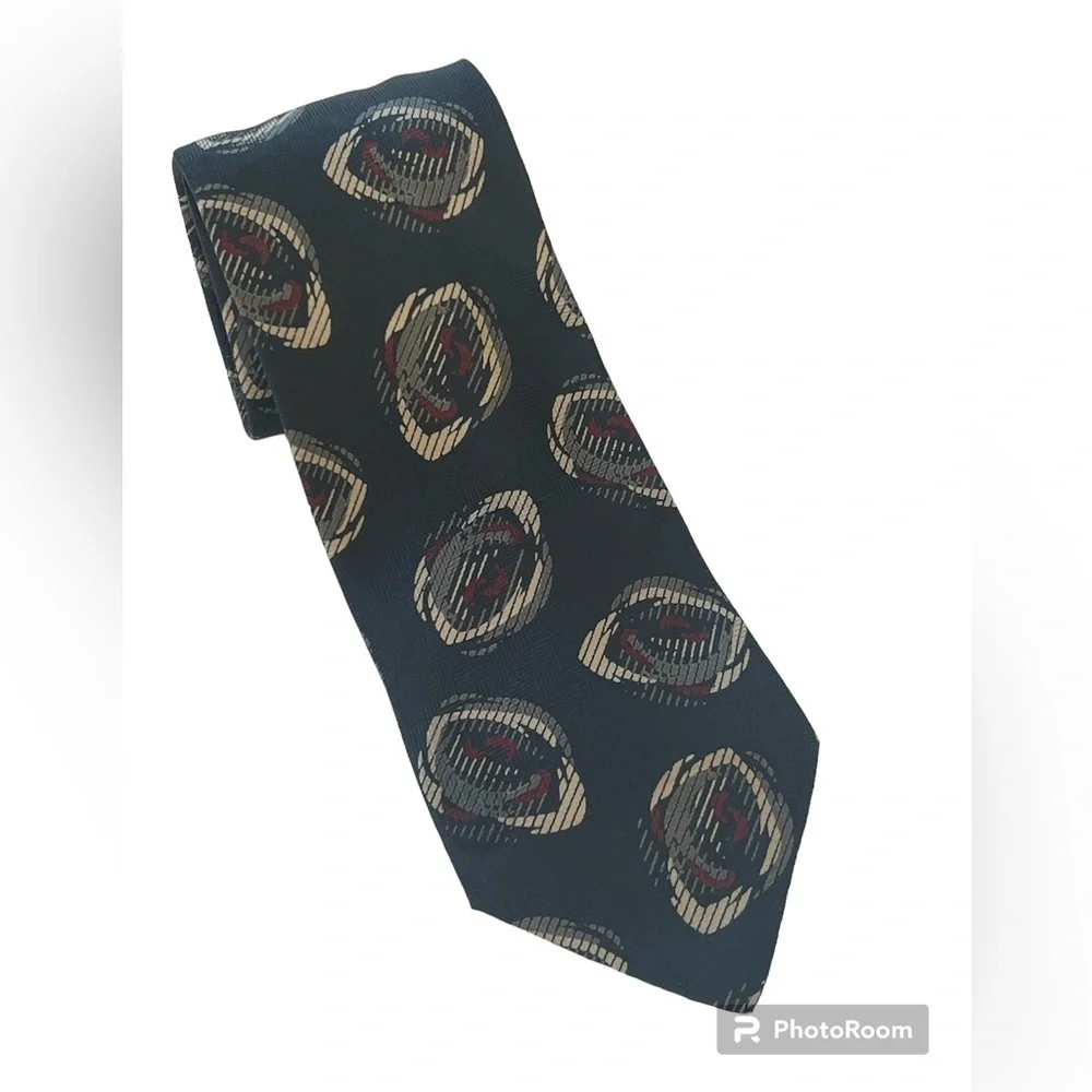 Vintage Valentino men’s blue patterned 100% silk necktie